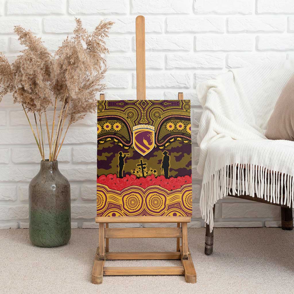 ANZAC Day Brisbane Broncos Canvas Wall Art Military Memorial Aboriginal Indigenous Art