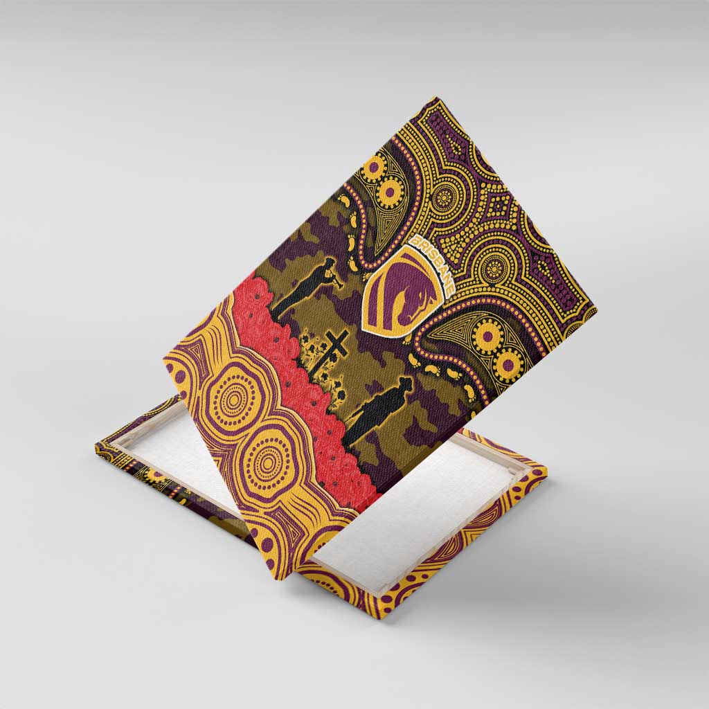 ANZAC Day Brisbane Broncos Canvas Wall Art Military Memorial Aboriginal Indigenous Art