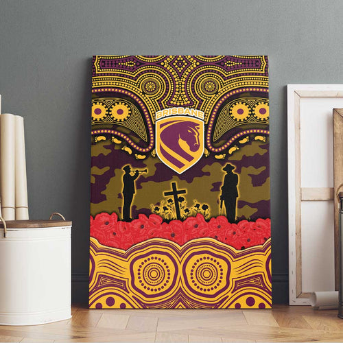 ANZAC Day Brisbane Broncos Canvas Wall Art Military Memorial Aboriginal Indigenous Art
