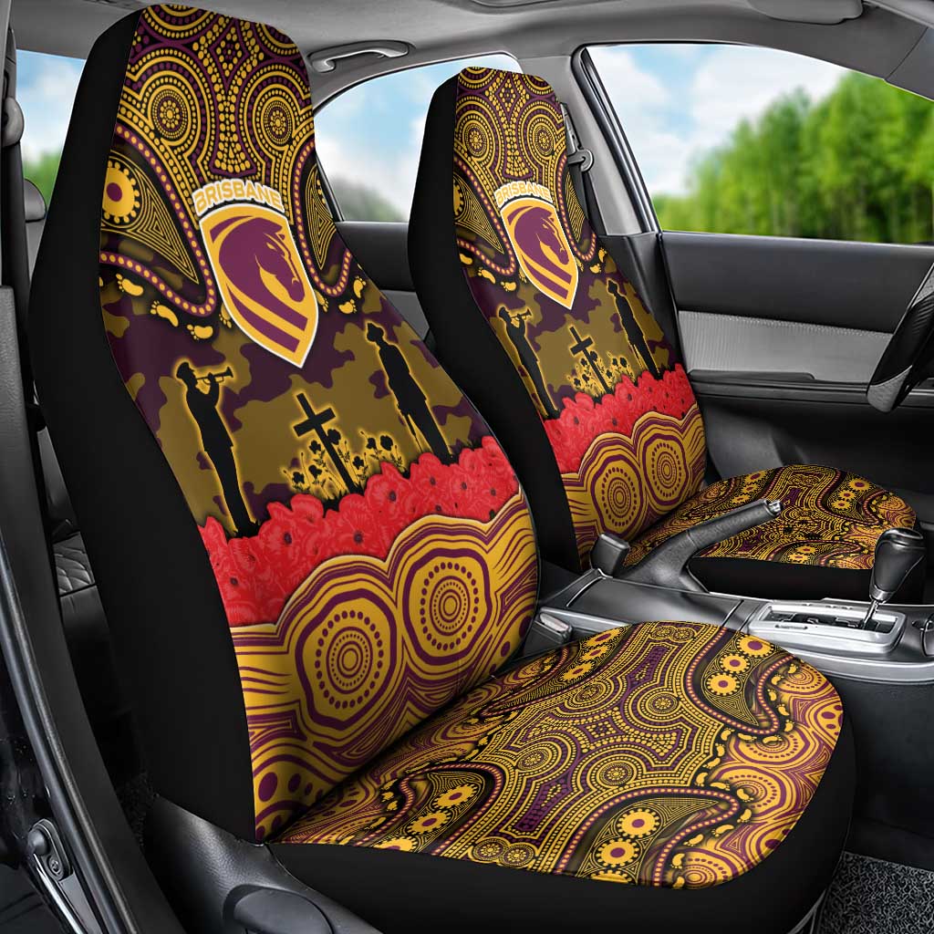 ANZAC Day Brisbane Broncos Car Seat Cover Military Memorial Aboriginal Indigenous Art