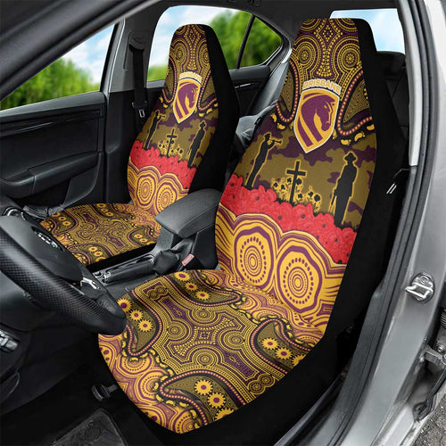 ANZAC Day Brisbane Broncos Car Seat Cover Military Memorial Aboriginal Indigenous Art