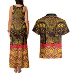 ANZAC Day Brisbane Broncos Couples Matching Tank Maxi Dress and Hawaiian Shirt Military Memorial Aboriginal Indigenous Art