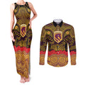 ANZAC Day Brisbane Broncos Couples Matching Tank Maxi Dress and Long Sleeve Button Shirt Military Memorial Aboriginal Indigenous Art