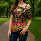 ANZAC Day Brisbane Broncos Cross Shoulder Shirt Military Memorial Aboriginal Indigenous Art