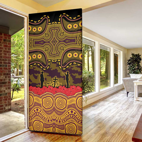 ANZAC Day Brisbane Broncos Door Cover Military Memorial Aboriginal Indigenous Art