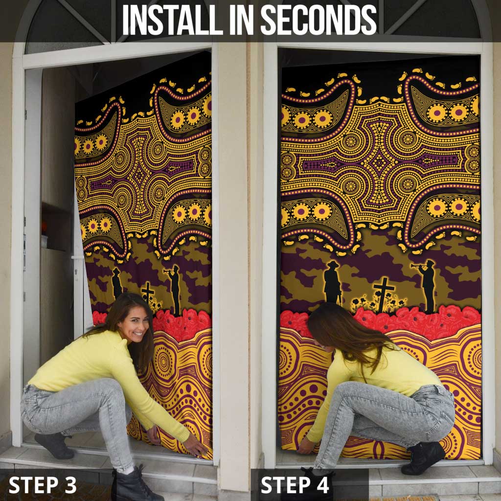 ANZAC Day Brisbane Broncos Door Cover Military Memorial Aboriginal Indigenous Art