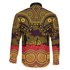 ANZAC Day Brisbane Broncos Family Matching Long Sleeve Bodycon Dress and Hawaiian Shirt Military Memorial Aboriginal Indigenous Art
