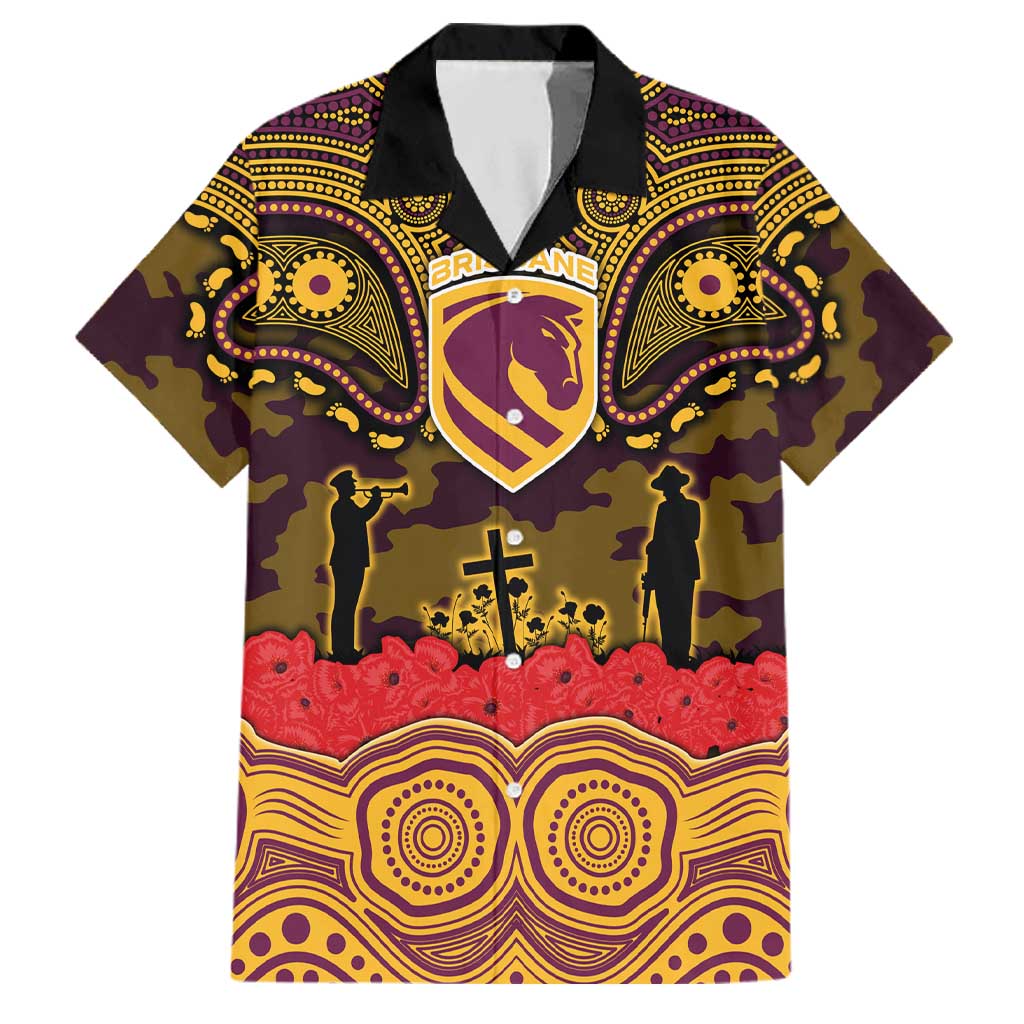 ANZAC Day Brisbane Broncos Family Matching Mermaid Dress and Hawaiian Shirt Military Memorial Aboriginal Indigenous Art