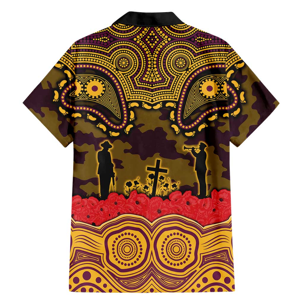 ANZAC Day Brisbane Broncos Family Matching Off Shoulder Maxi Dress and Hawaiian Shirt Military Memorial Aboriginal Indigenous Art
