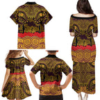 ANZAC Day Brisbane Broncos Family Matching Puletasi and Hawaiian Shirt Military Memorial Aboriginal Indigenous Art