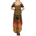 ANZAC Day Brisbane Broncos Family Matching Summer Maxi Dress and Hawaiian Shirt Military Memorial Aboriginal Indigenous Art