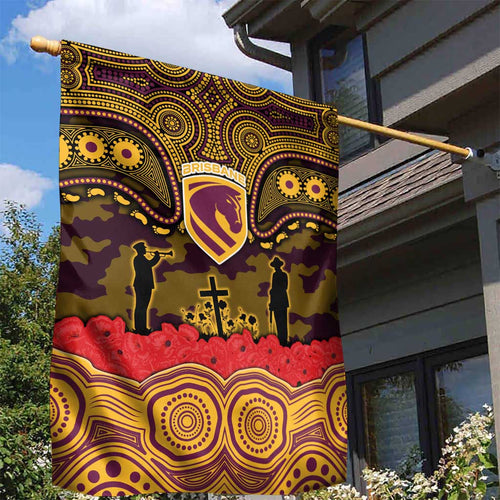 ANZAC Day Brisbane Broncos Garden Flag Military Memorial Aboriginal Indigenous Art