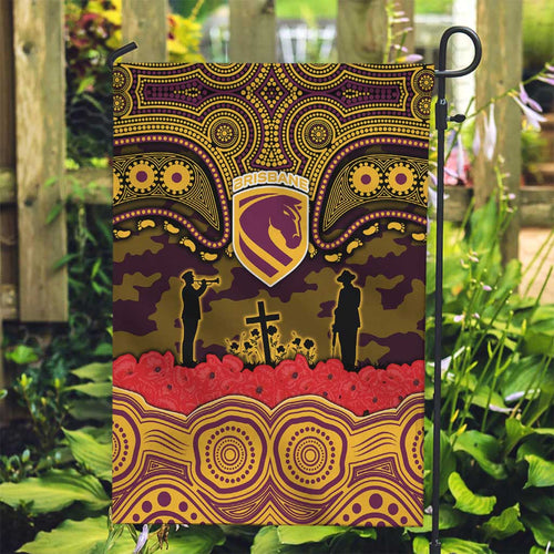 ANZAC Day Brisbane Broncos Garden Flag Military Memorial Aboriginal Indigenous Art