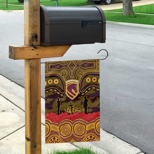 ANZAC Day Brisbane Broncos Garden Flag Military Memorial Aboriginal Indigenous Art