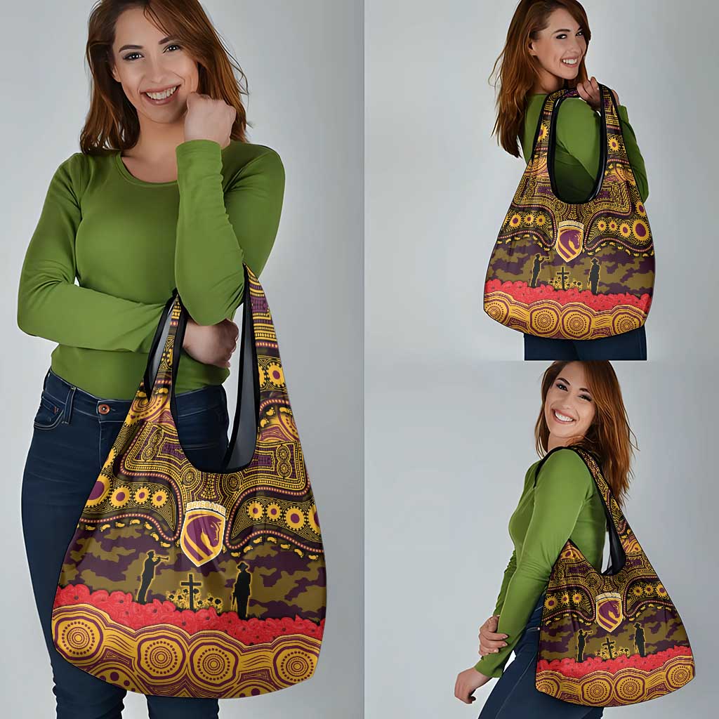ANZAC Day Brisbane Broncos Grocery Bag Military Memorial Aboriginal Indigenous Art
