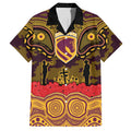 ANZAC Day Brisbane Broncos Hawaiian Shirt Military Memorial Aboriginal Indigenous Art