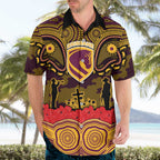 ANZAC Day Brisbane Broncos Hawaiian Shirt Military Memorial Aboriginal Indigenous Art