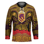 ANZAC Day Brisbane Broncos Hockey Jersey Military Memorial Aboriginal Indigenous Art