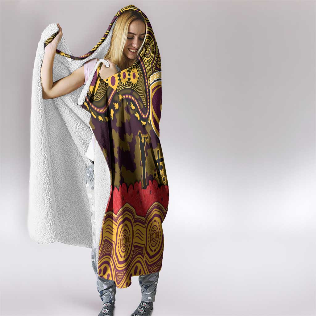 ANZAC Day Brisbane Broncos Hooded Blanket Military Memorial Aboriginal Indigenous Art