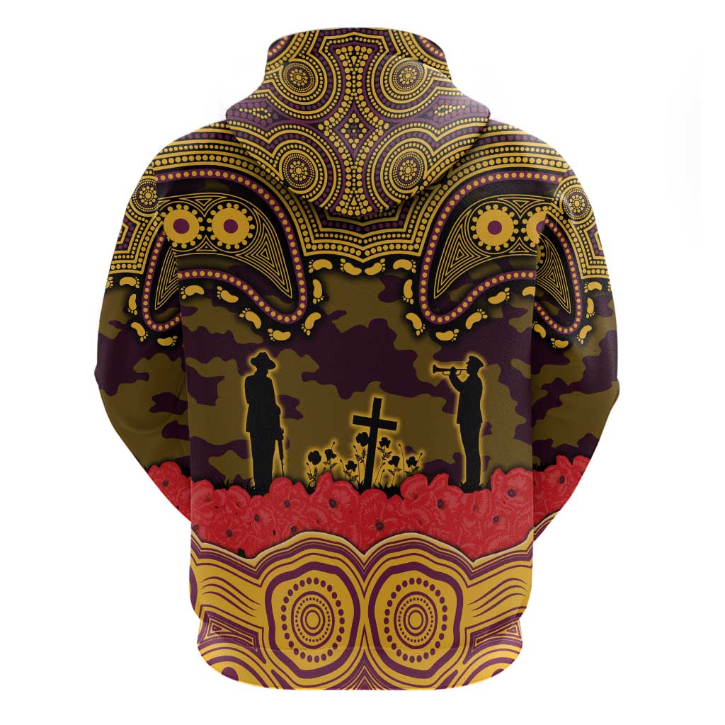 ANZAC Day Brisbane Broncos Hoodie Military Memorial Aboriginal Indigenous Art