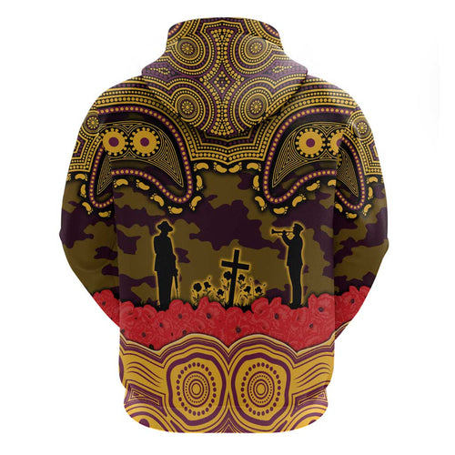 ANZAC Day Brisbane Broncos Hoodie Military Memorial Aboriginal Indigenous Art