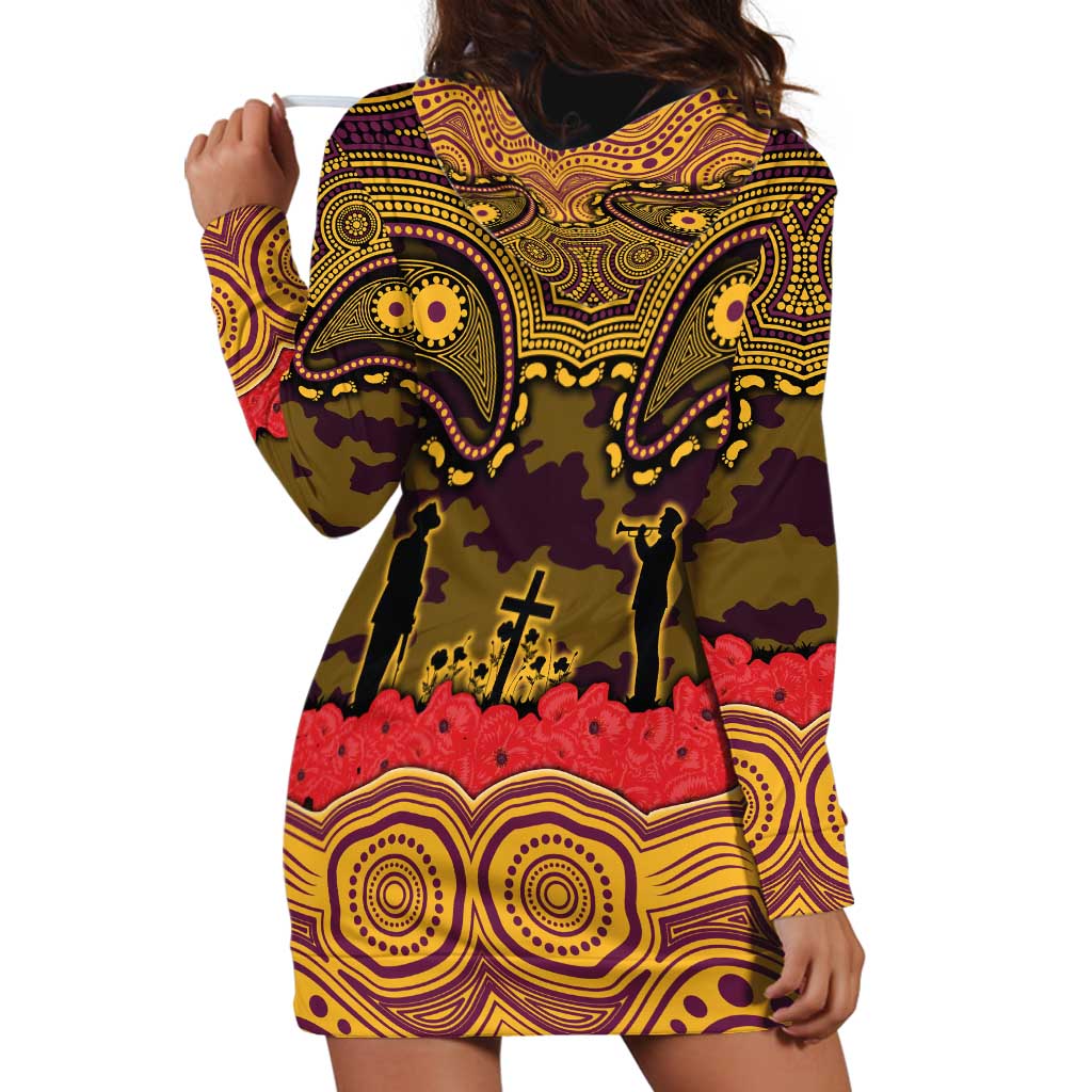ANZAC Day Brisbane Broncos Hoodie Dress Military Memorial Aboriginal Indigenous Art