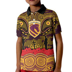 ANZAC Day Brisbane Broncos Kid Polo Shirt Military Memorial Aboriginal Indigenous Art