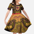 ANZAC Day Brisbane Broncos Kid Short Sleeve Dress Military Memorial Aboriginal Indigenous Art
