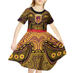 ANZAC Day Brisbane Broncos Kid Short Sleeve Dress Military Memorial Aboriginal Indigenous Art