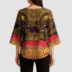 ANZAC Day Brisbane Broncos Kimono Sleeve Blouse Military Memorial Aboriginal Indigenous Art