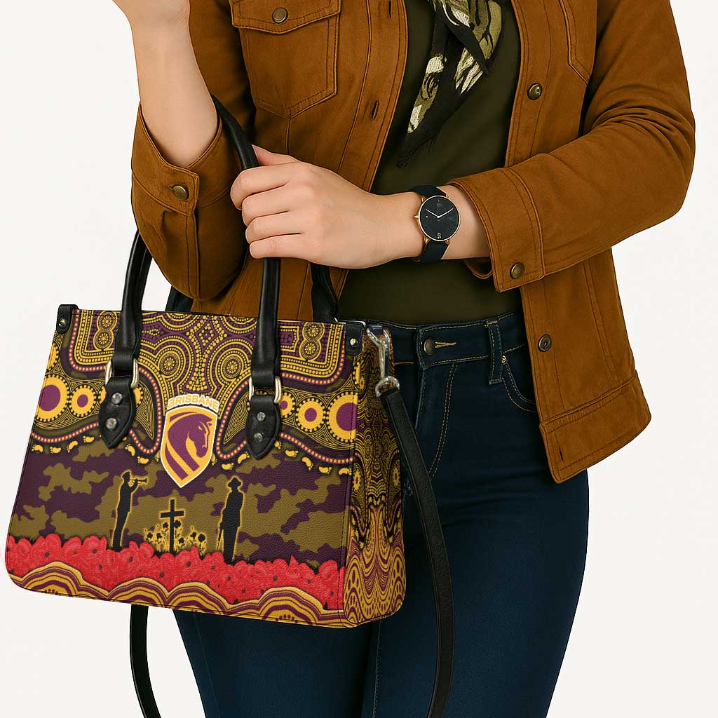 ANZAC Day Brisbane Broncos Leather Bag Military Memorial Aboriginal Indigenous Art