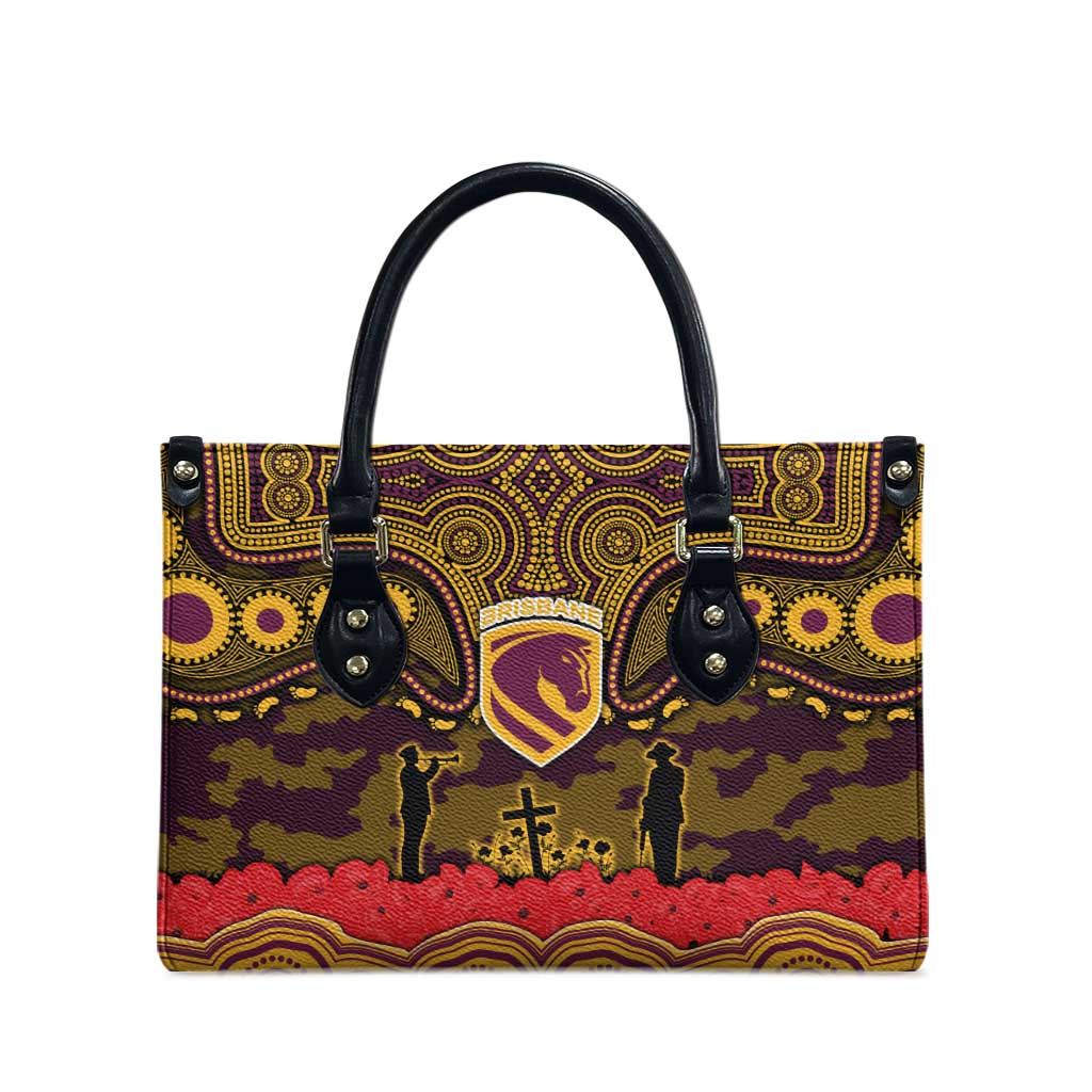 ANZAC Day Brisbane Broncos Leather Bag Military Memorial Aboriginal Indigenous Art