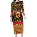 ANZAC Day Brisbane Broncos Long Sleeve Bodycon Dress Military Memorial Aboriginal Indigenous Art