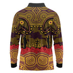 ANZAC Day Brisbane Broncos Long Sleeve Polo Shirt Military Memorial Aboriginal Indigenous Art