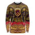 ANZAC Day Brisbane Broncos Long Sleeve Shirt Military Memorial Aboriginal Indigenous Art