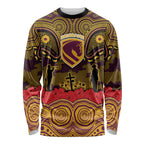 ANZAC Day Brisbane Broncos Long Sleeve Shirt Military Memorial Aboriginal Indigenous Art