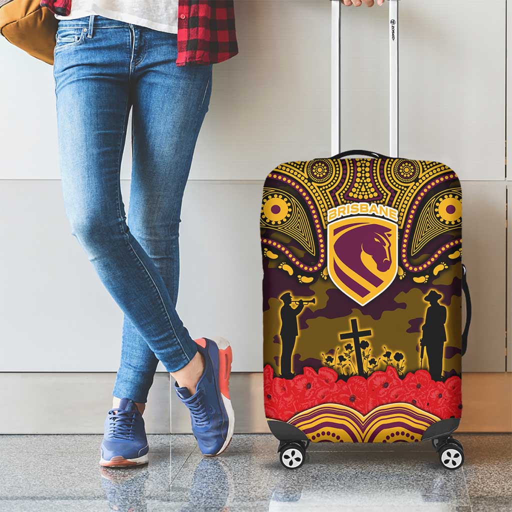 ANZAC Day Brisbane Broncos Luggage Cover Military Memorial Aboriginal Indigenous Art