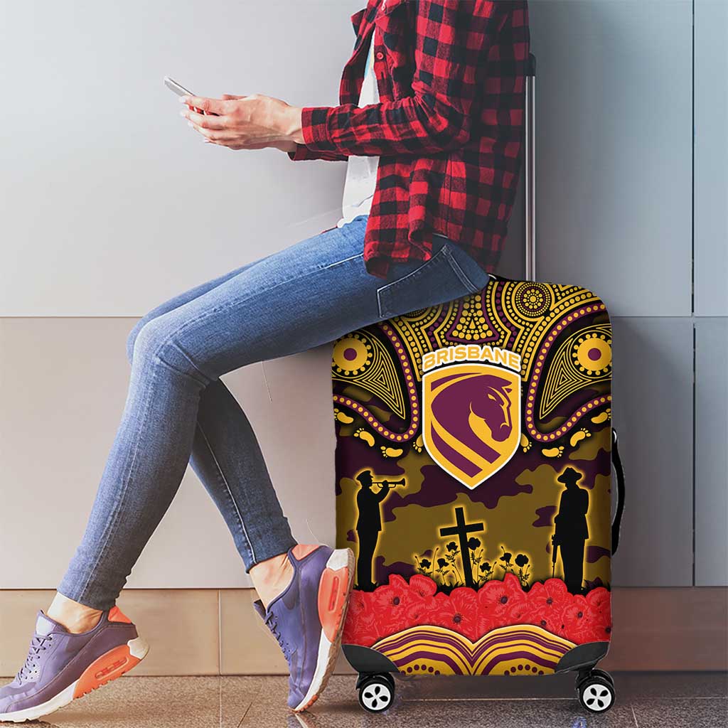 ANZAC Day Brisbane Broncos Luggage Cover Military Memorial Aboriginal Indigenous Art