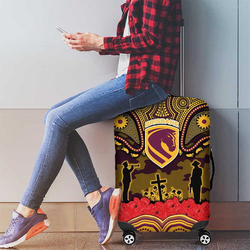 ANZAC Day Brisbane Broncos Luggage Cover Military Memorial Aboriginal Indigenous Art