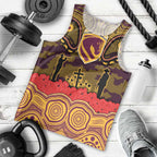 ANZAC Day Brisbane Broncos Men Tank Top Military Memorial Aboriginal Indigenous Art