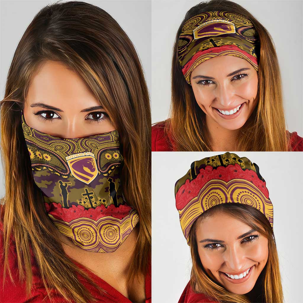 ANZAC Day Brisbane Broncos Neck Gaiter Military Memorial Aboriginal Indigenous Art