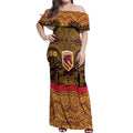 ANZAC Day Brisbane Broncos Off Shoulder Maxi Dress Military Memorial Aboriginal Indigenous Art