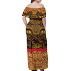 ANZAC Day Brisbane Broncos Off Shoulder Maxi Dress Military Memorial Aboriginal Indigenous Art