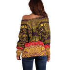 ANZAC Day Brisbane Broncos Off Shoulder Sweater Military Memorial Aboriginal Indigenous Art