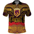 ANZAC Day Brisbane Broncos Polo Shirt Military Memorial Aboriginal Indigenous Art