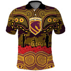 ANZAC Day Brisbane Broncos Polo Shirt Military Memorial Aboriginal Indigenous Art