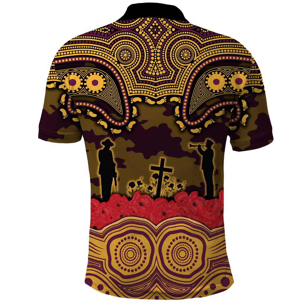 ANZAC Day Brisbane Broncos Polo Shirt Military Memorial Aboriginal Indigenous Art