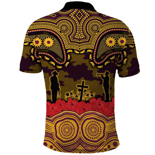 ANZAC Day Brisbane Broncos Polo Shirt Military Memorial Aboriginal Indigenous Art