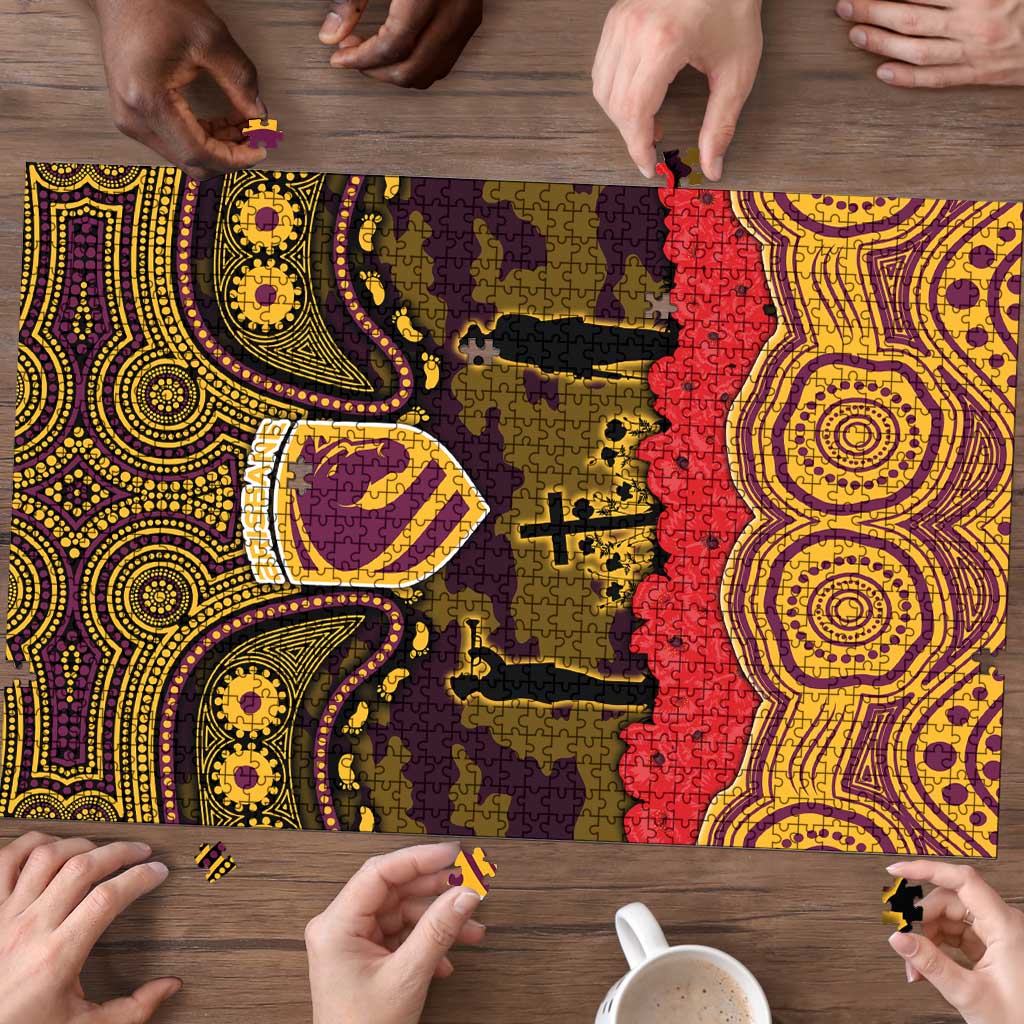 ANZAC Day Brisbane Broncos Puzzle Military Memorial Aboriginal Indigenous Art
