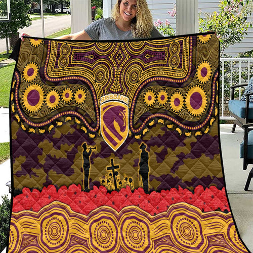 ANZAC Day Brisbane Broncos Quilt Military Memorial Aboriginal Indigenous Art